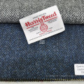 Tissu à chevrons Harris Tweed Navy tissé à la main autorisé en stock